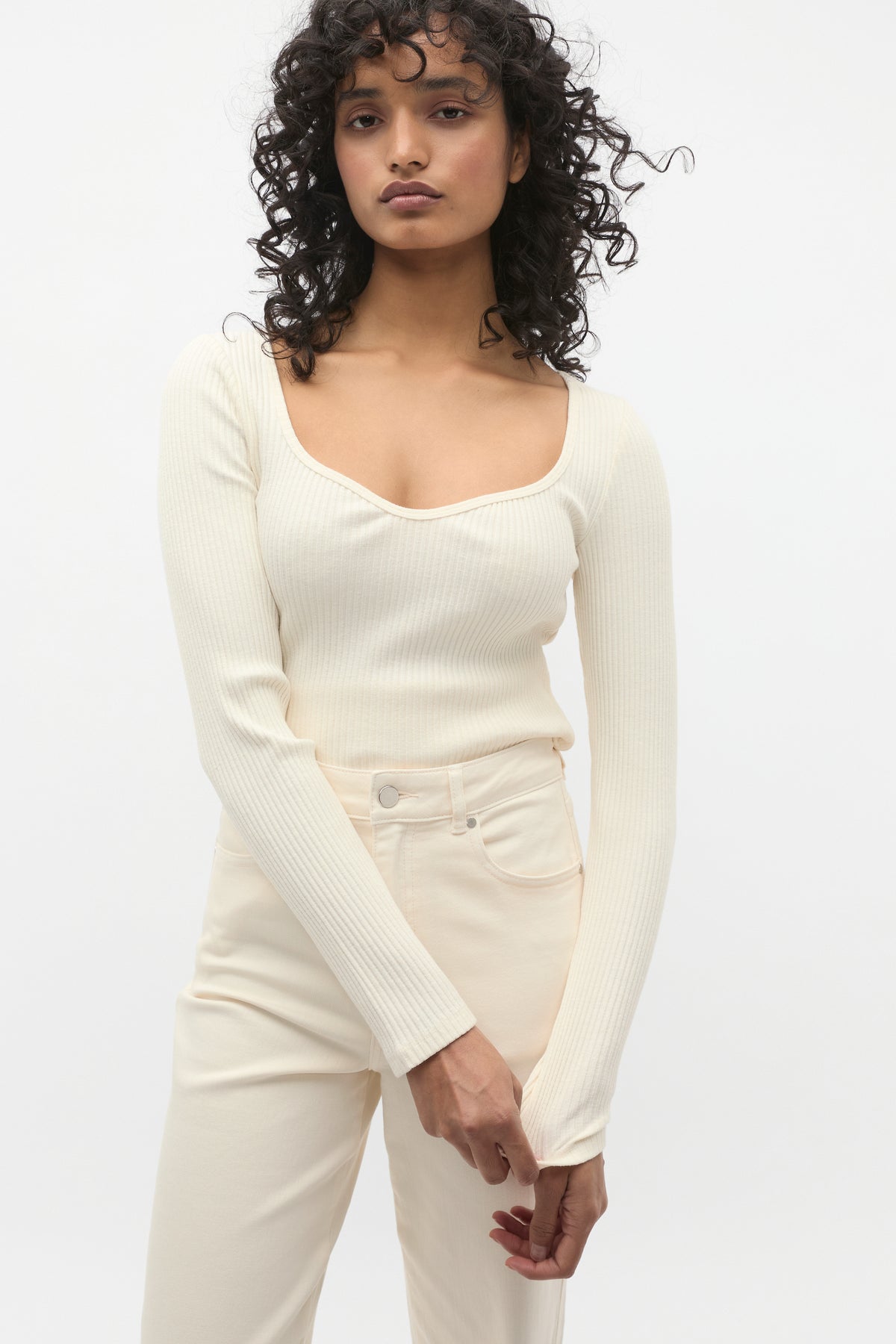 Sweetheart Neck Rib Top