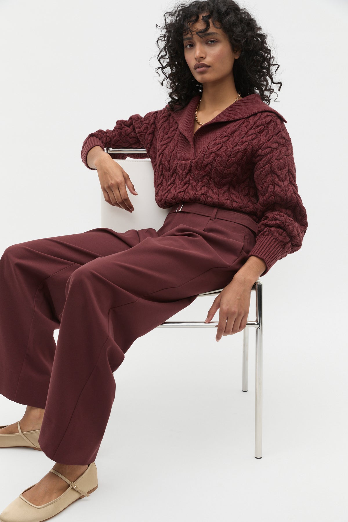 Easy Cable Knit Polo