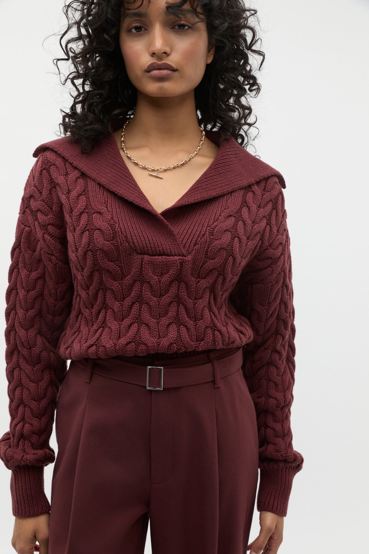 Easy Cable Knit Polo