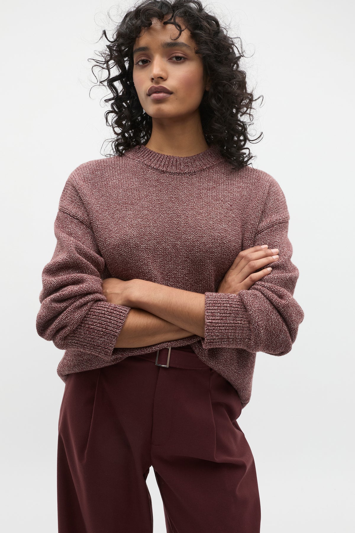Slouch Crew Neck Twist Knit