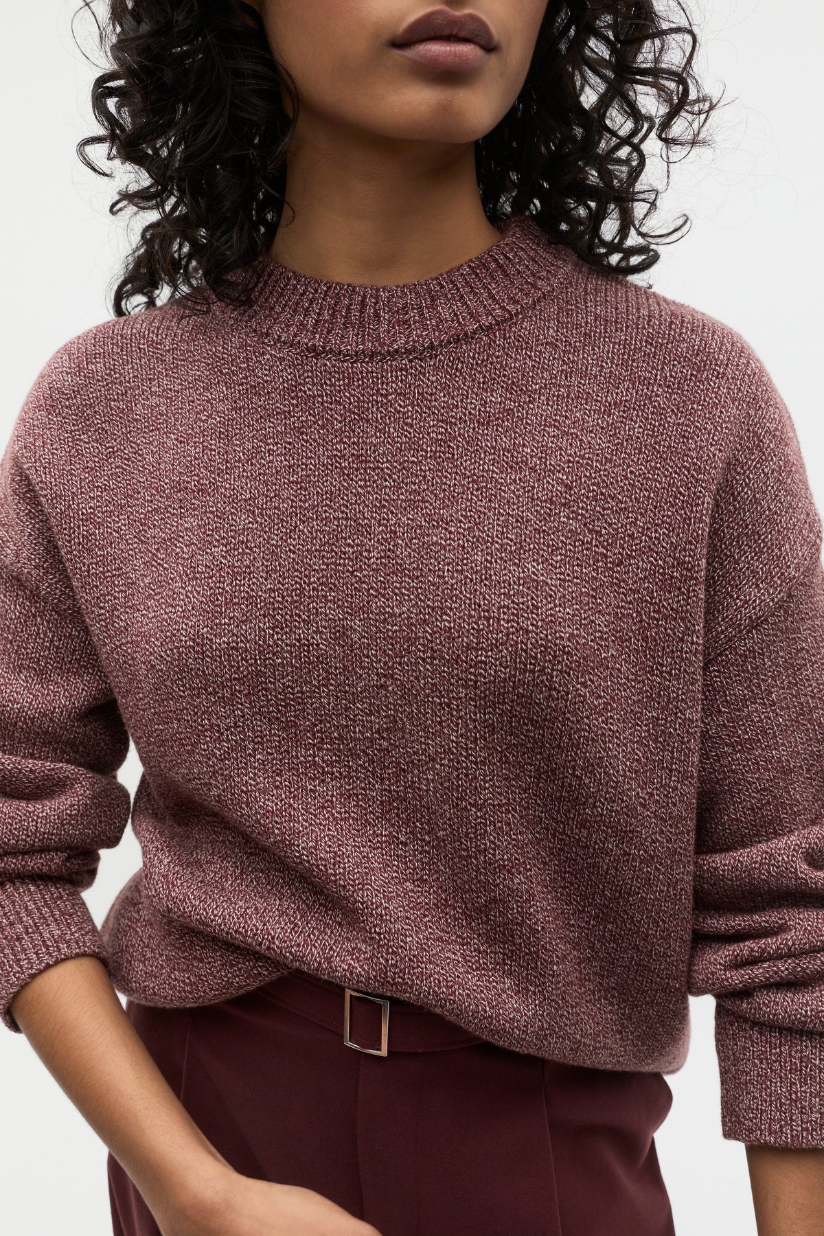 Slouch Crew Neck Twist Knit
