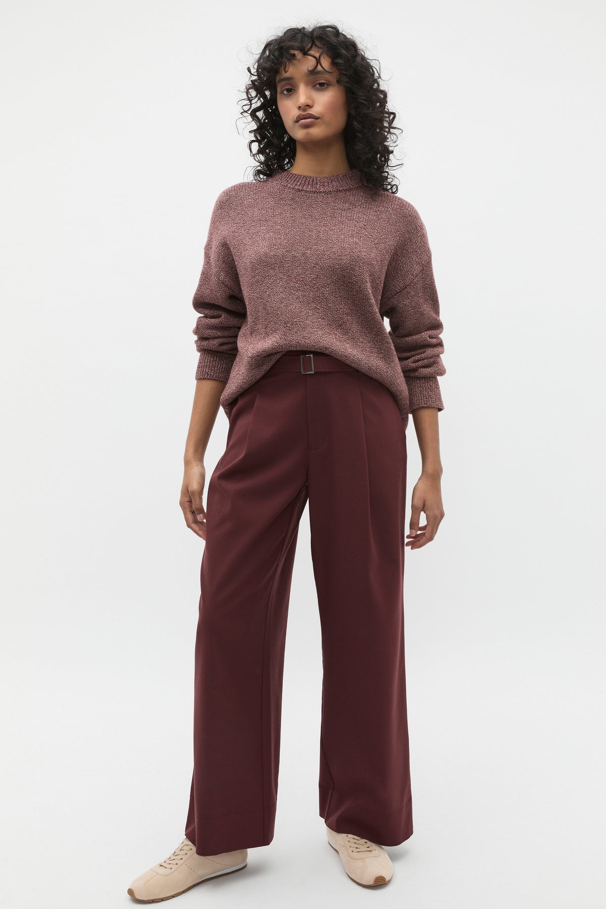 Slouch Crew Neck Twist Knit