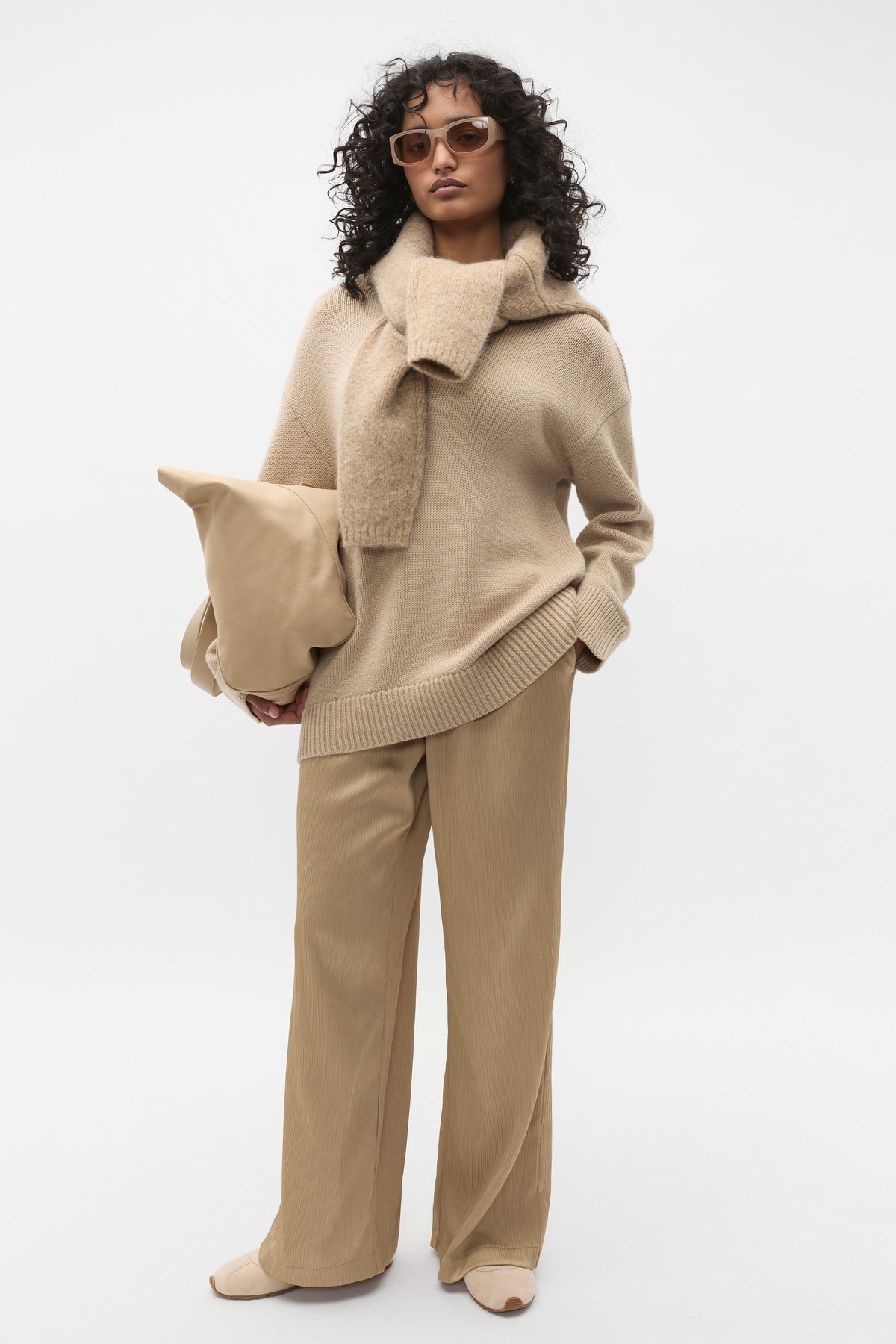 Slouch Crew Neck Twist Knit