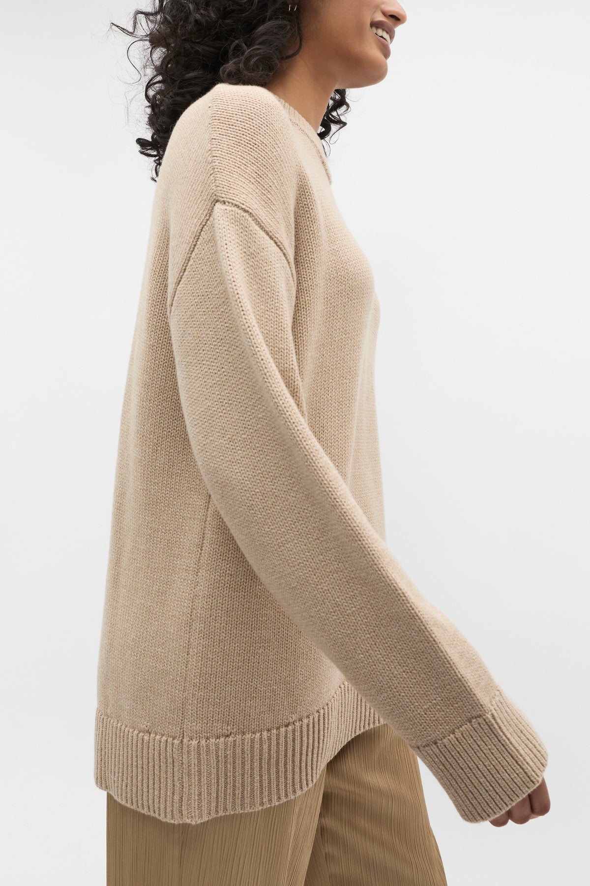 Slouch Crew Neck Twist Knit