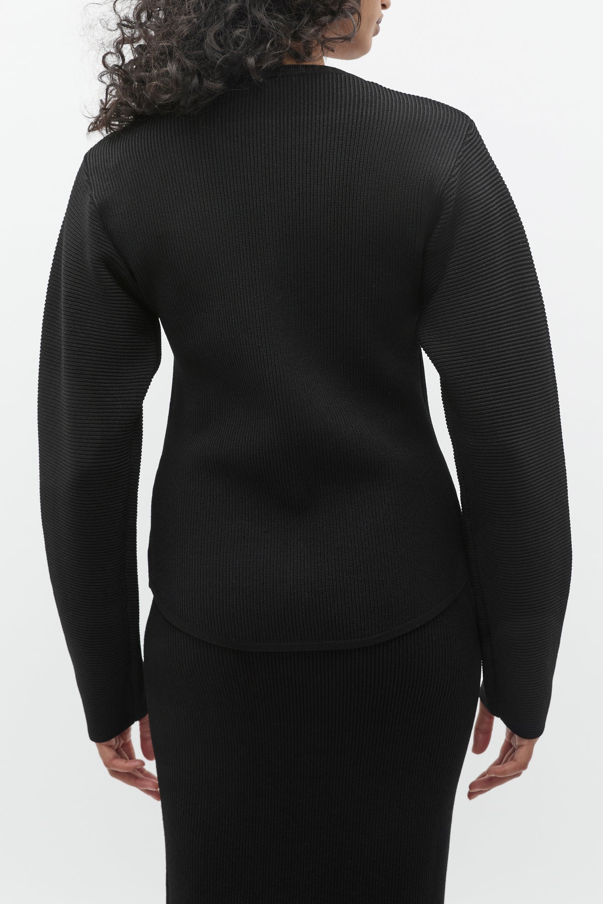 Crepe Ribbed Cardigan