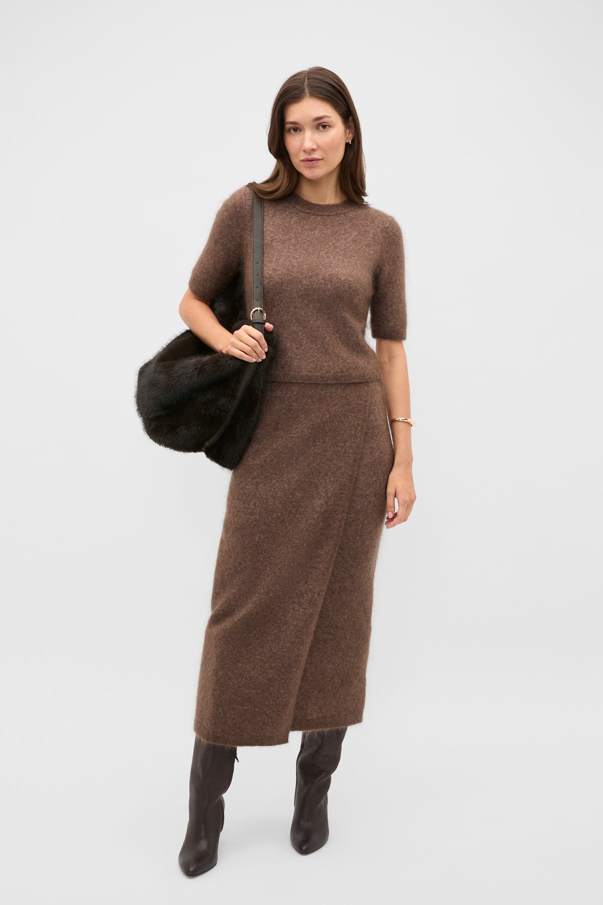 Fluffy Knit Slouch Tee