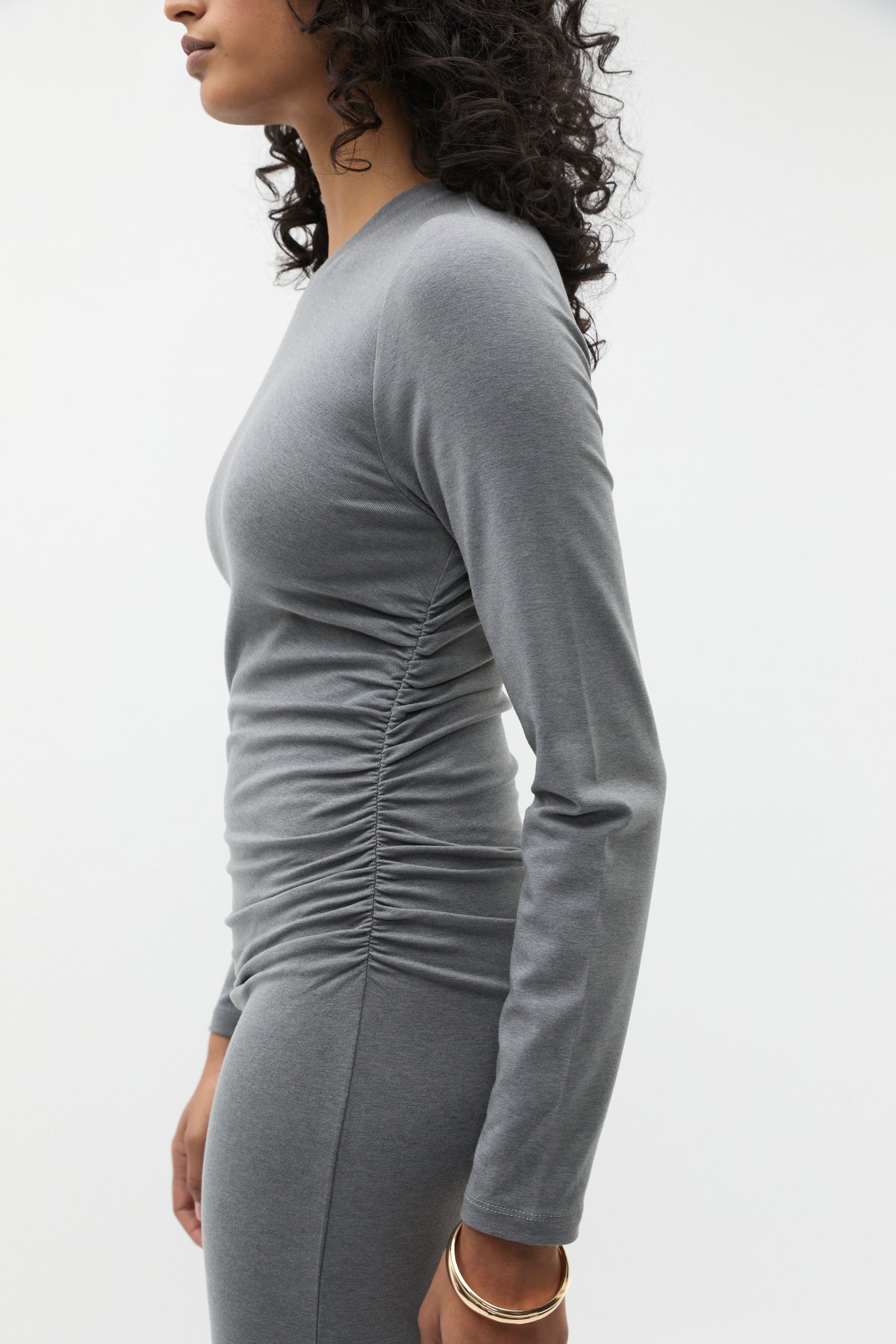 Ruched Jersey Midi Dress