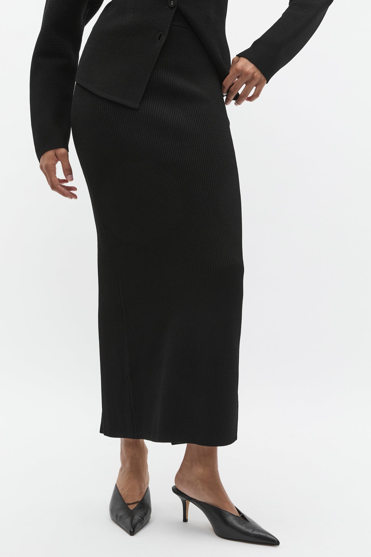 Crepe Rib Pencil Skirt