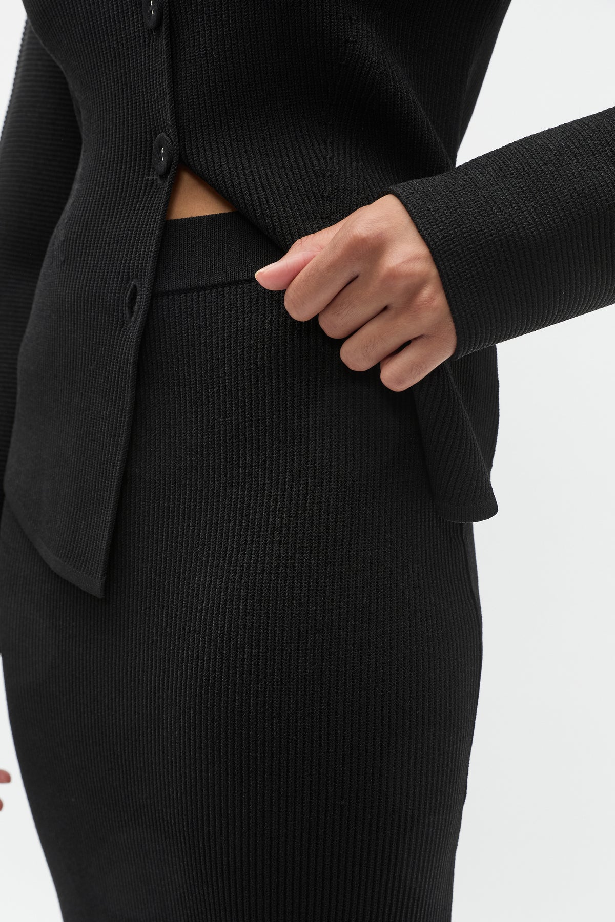 Crepe Rib Pencil Skirt