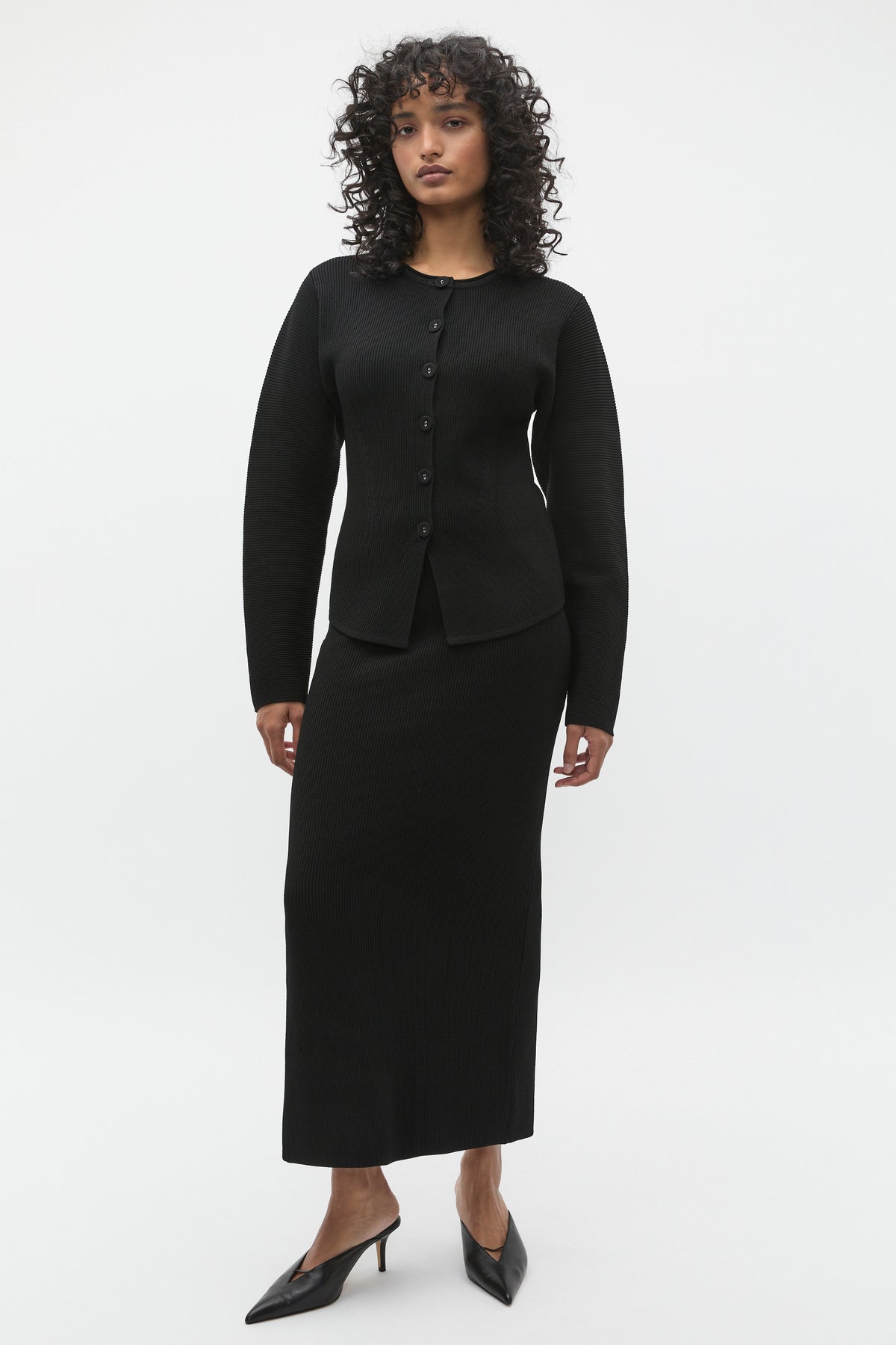 Crepe Rib Pencil Skirt
