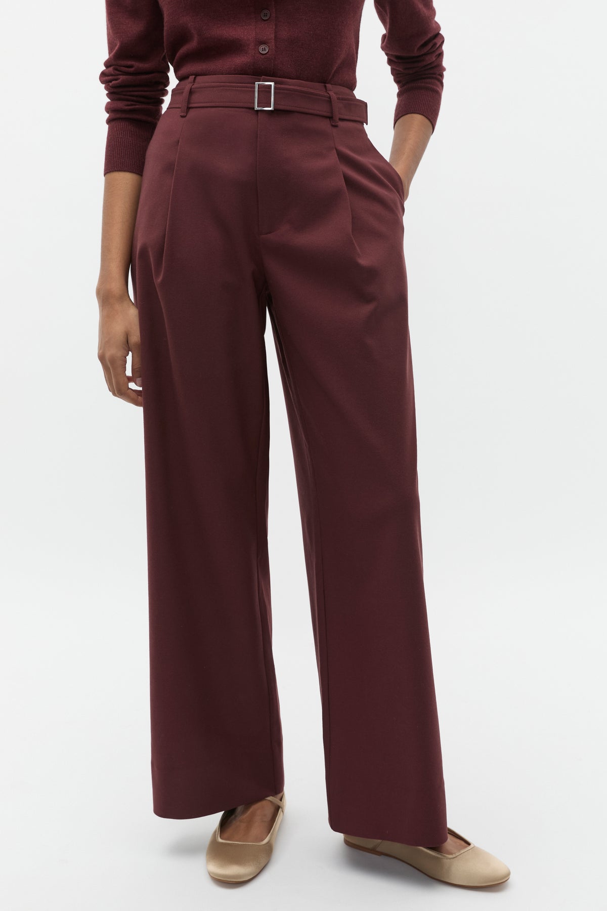 Belted Pleat Trouser