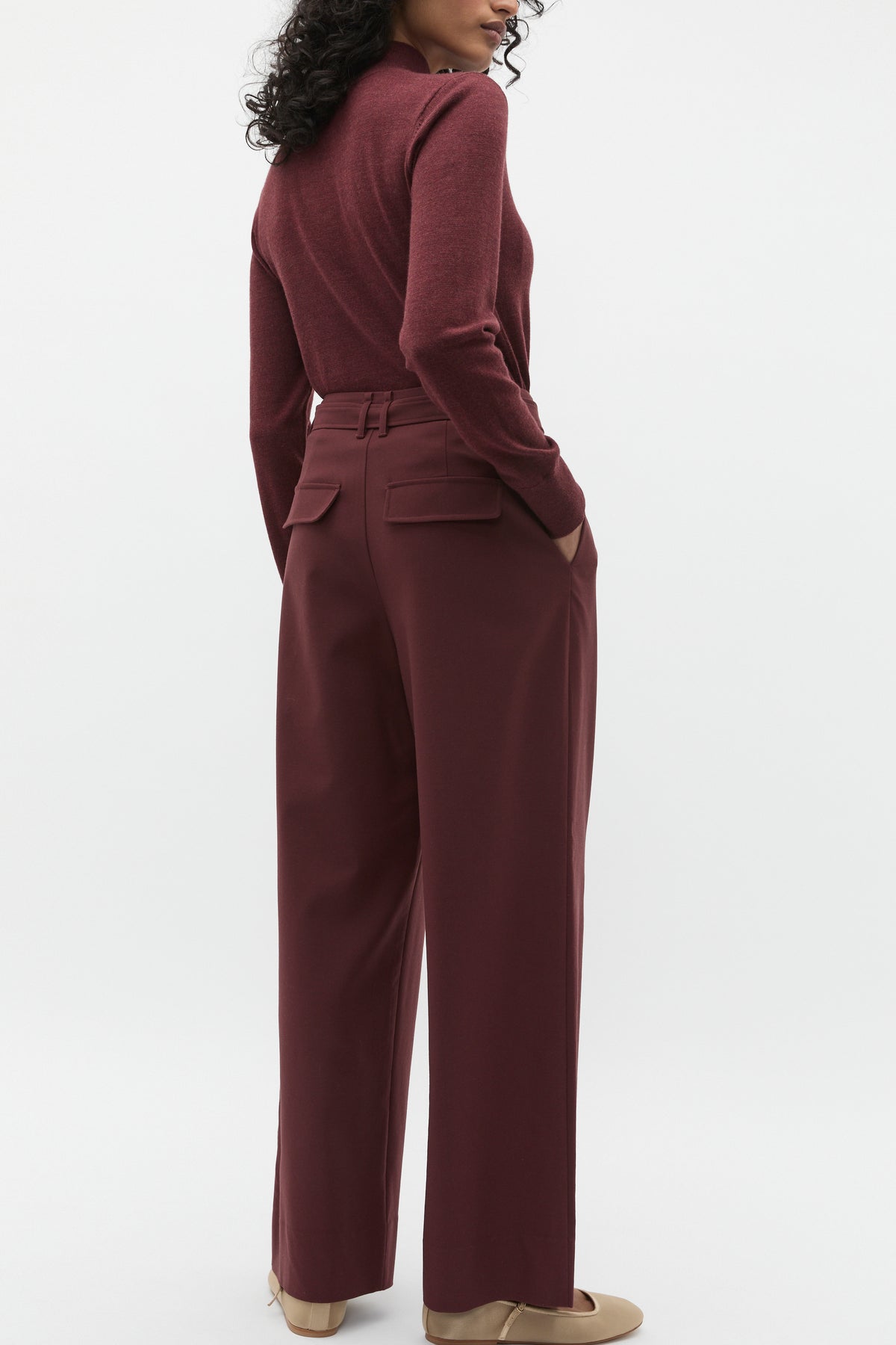 Belted Pleat Trouser