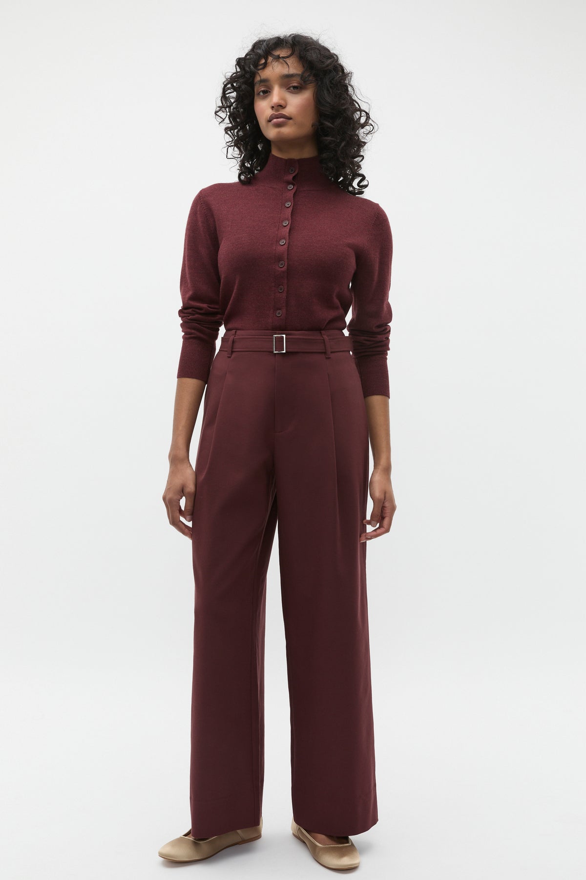 Belted Pleat Trouser