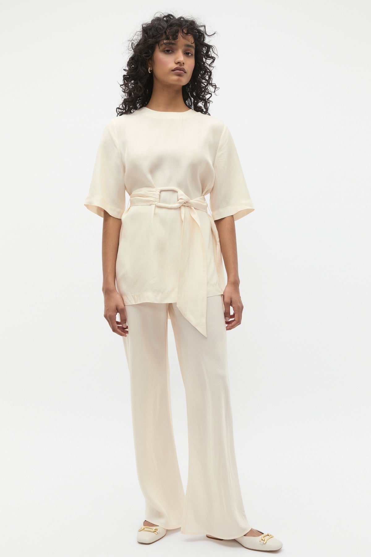 Crinkled Satin Pant