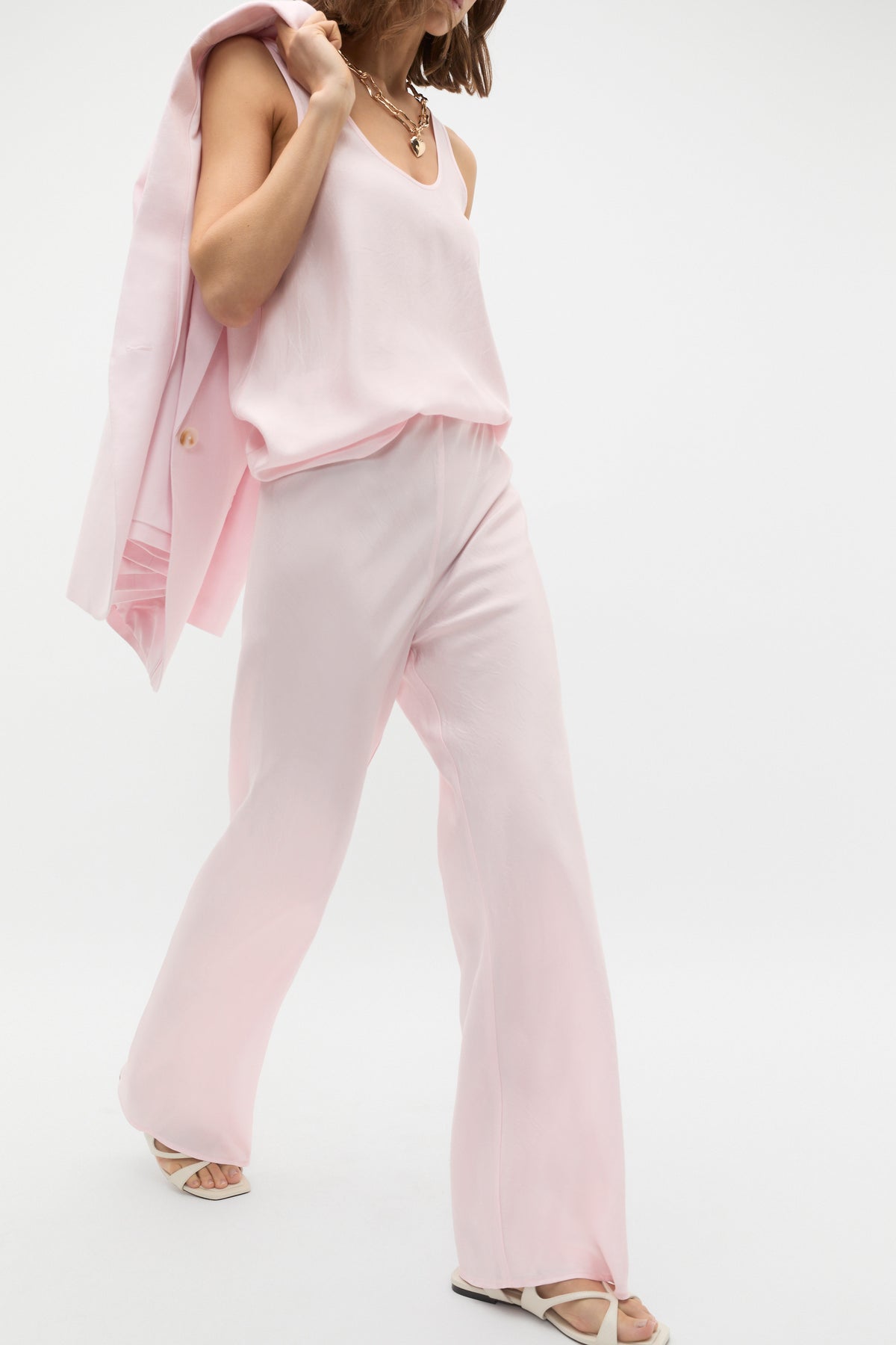 Crinkled Satin Pant