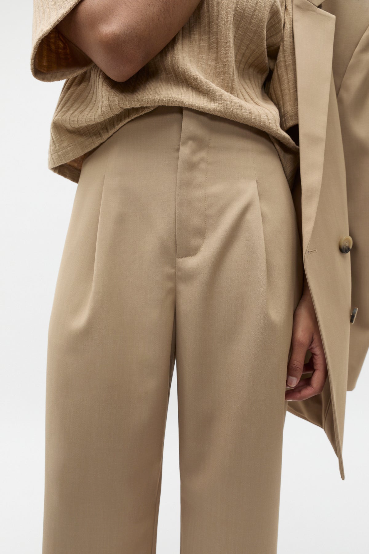 Crossdye Pleat Suit Pant