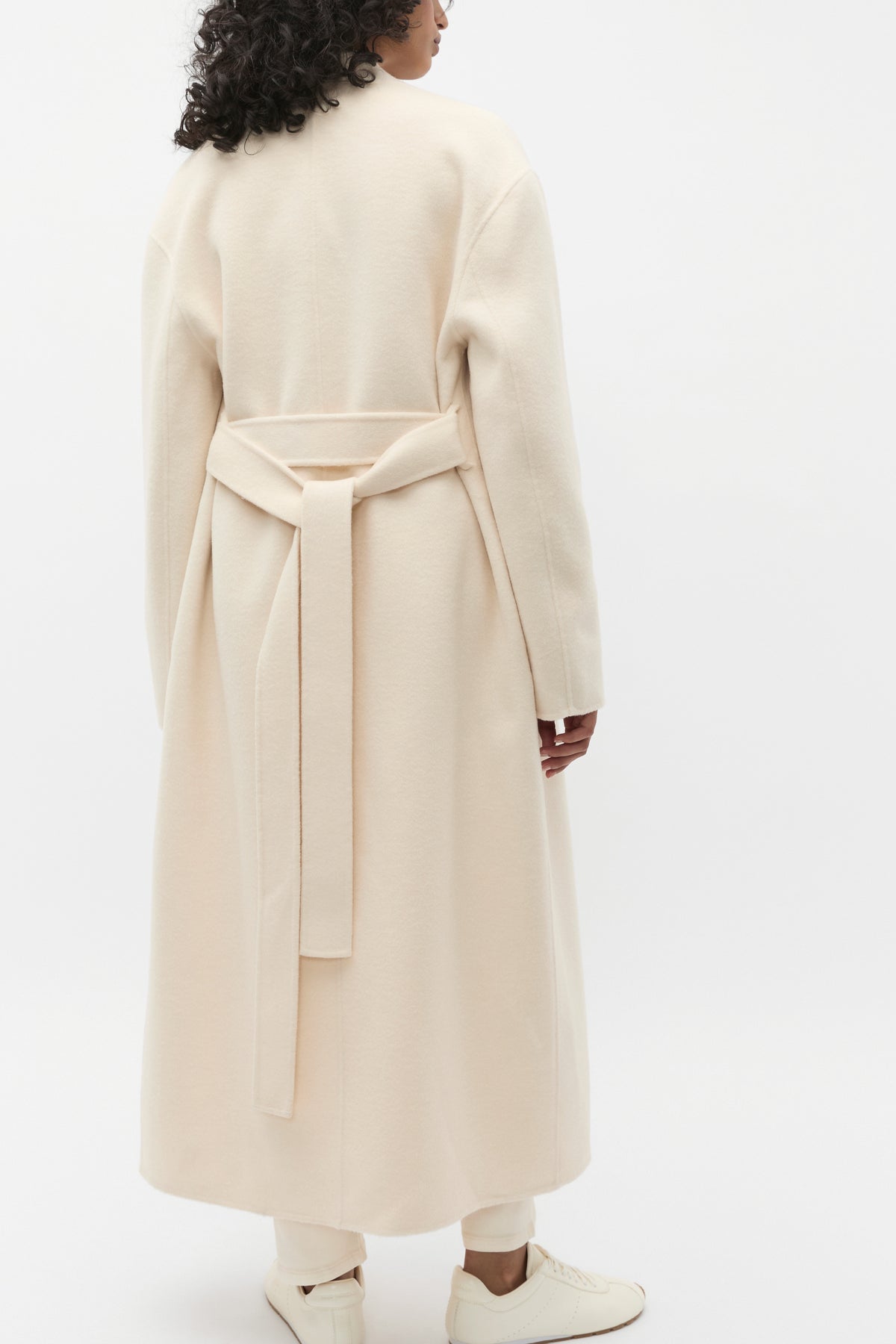 Wool Blend Belted Midi Coat