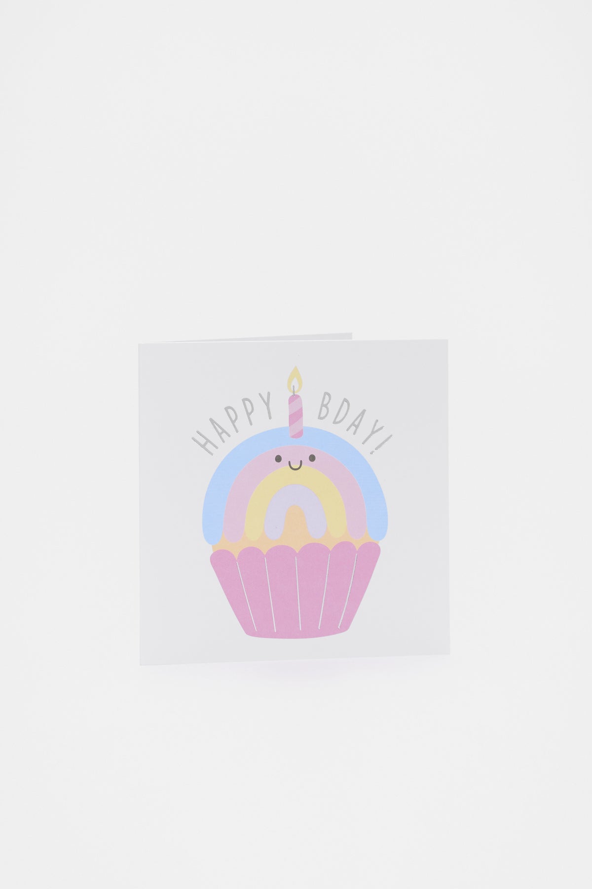 Happy Bday Rainbow Cupcake Card