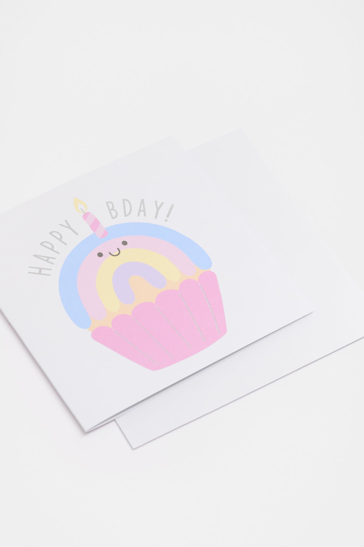 Happy Bday Rainbow Cupcake Card
