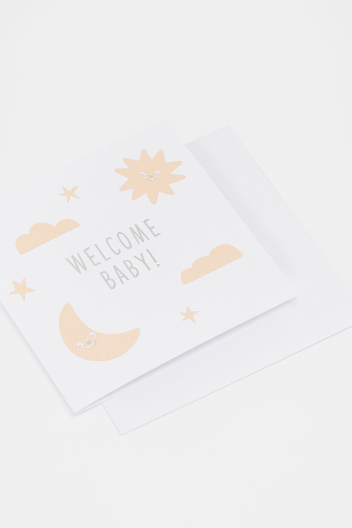Welcome Baby Star and Moon Card