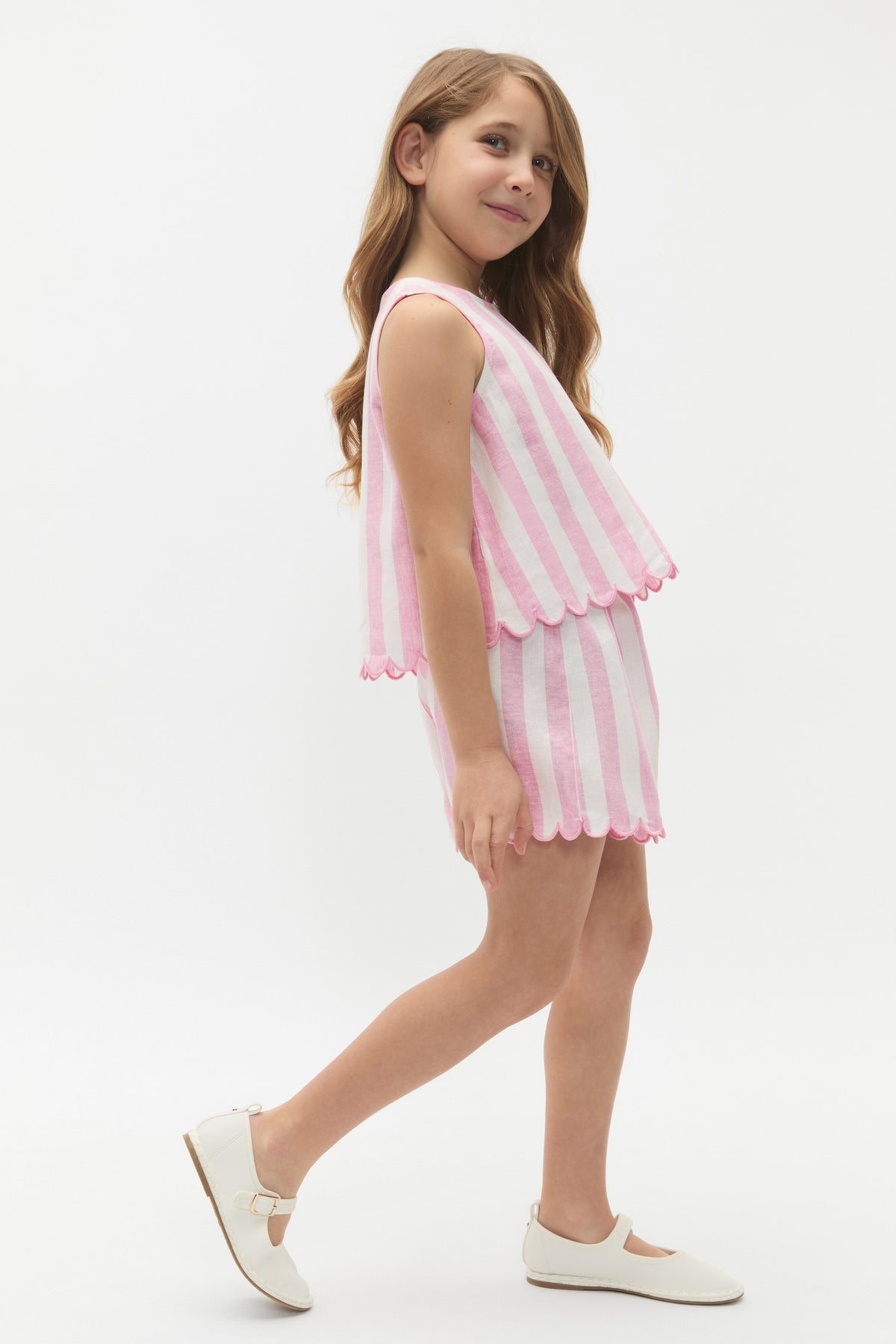Stripe Scallop Top