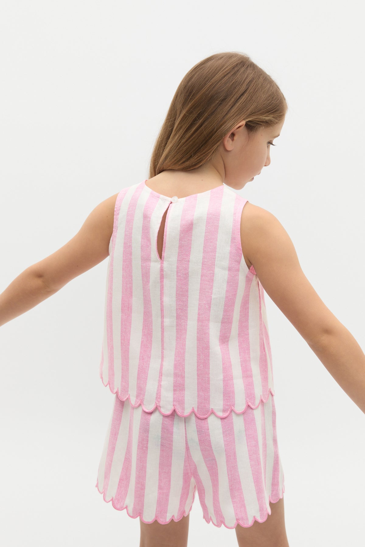Stripe Scallop Top