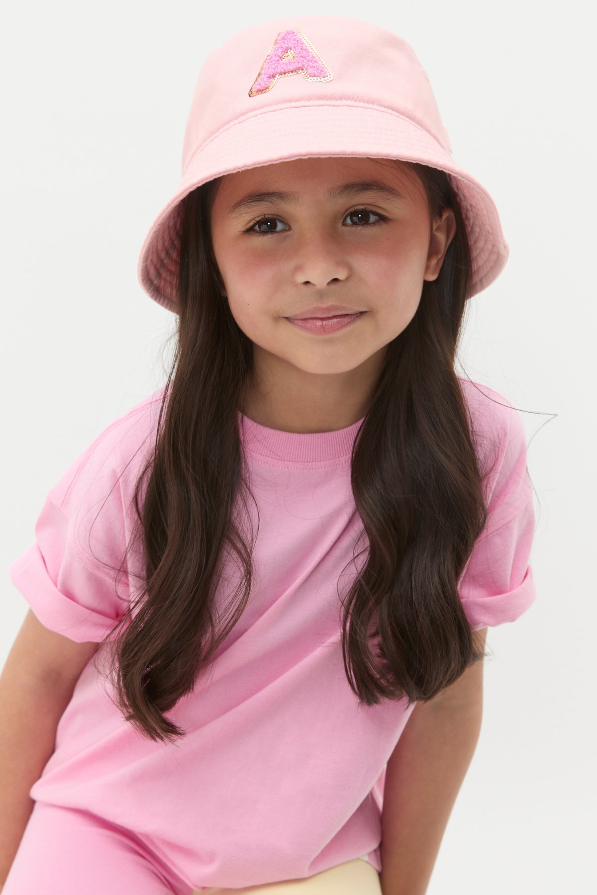 Pink Initial Bucket Hat