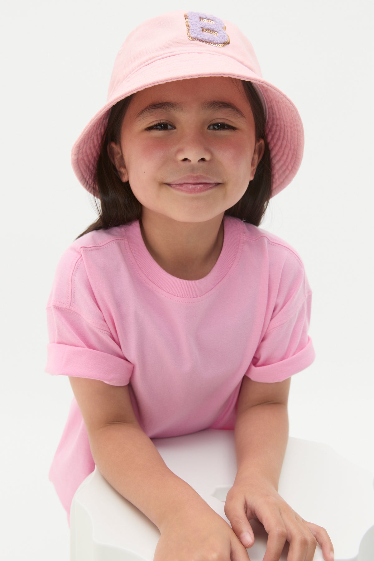 Pink Initial Bucket Hat