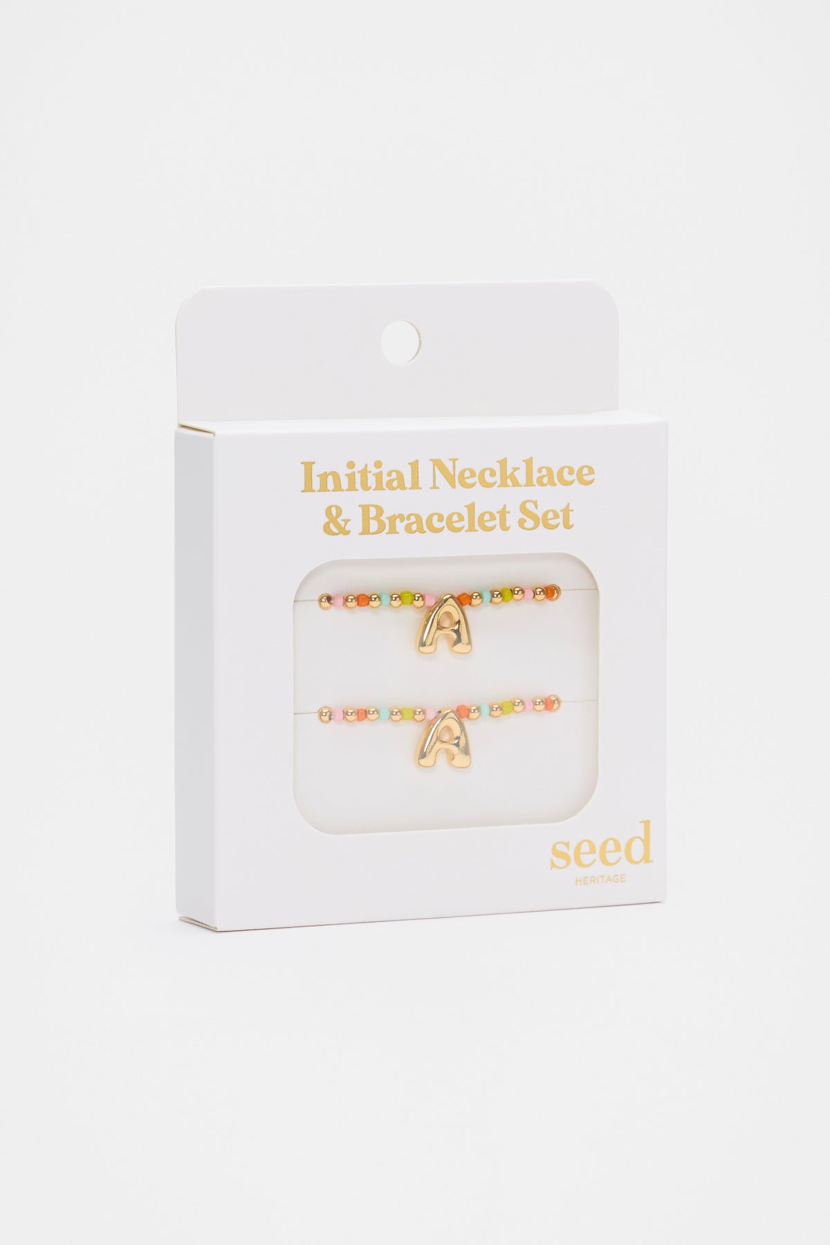Initial Necklace And Bracelet Set