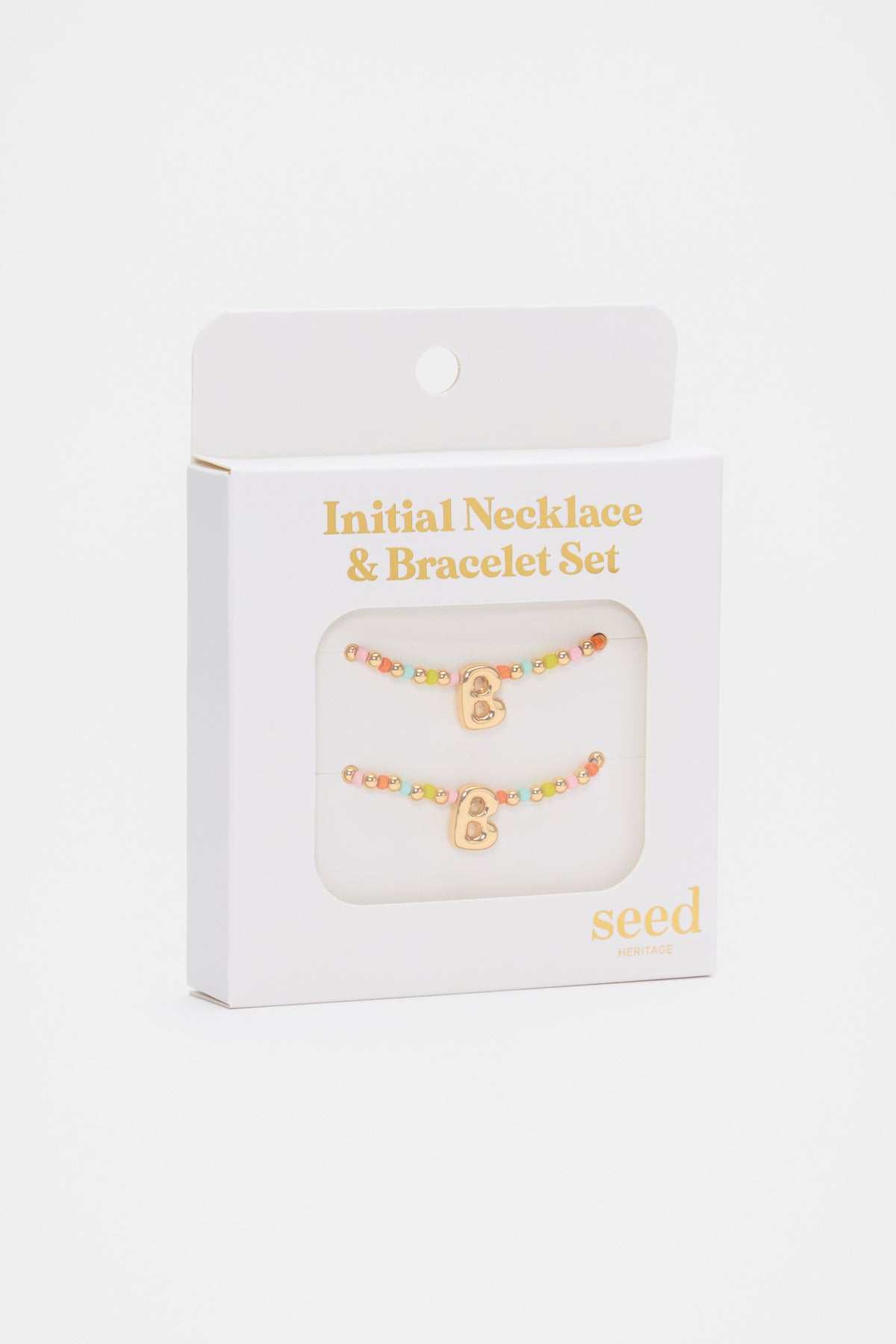 Initial Necklace And Bracelet Set