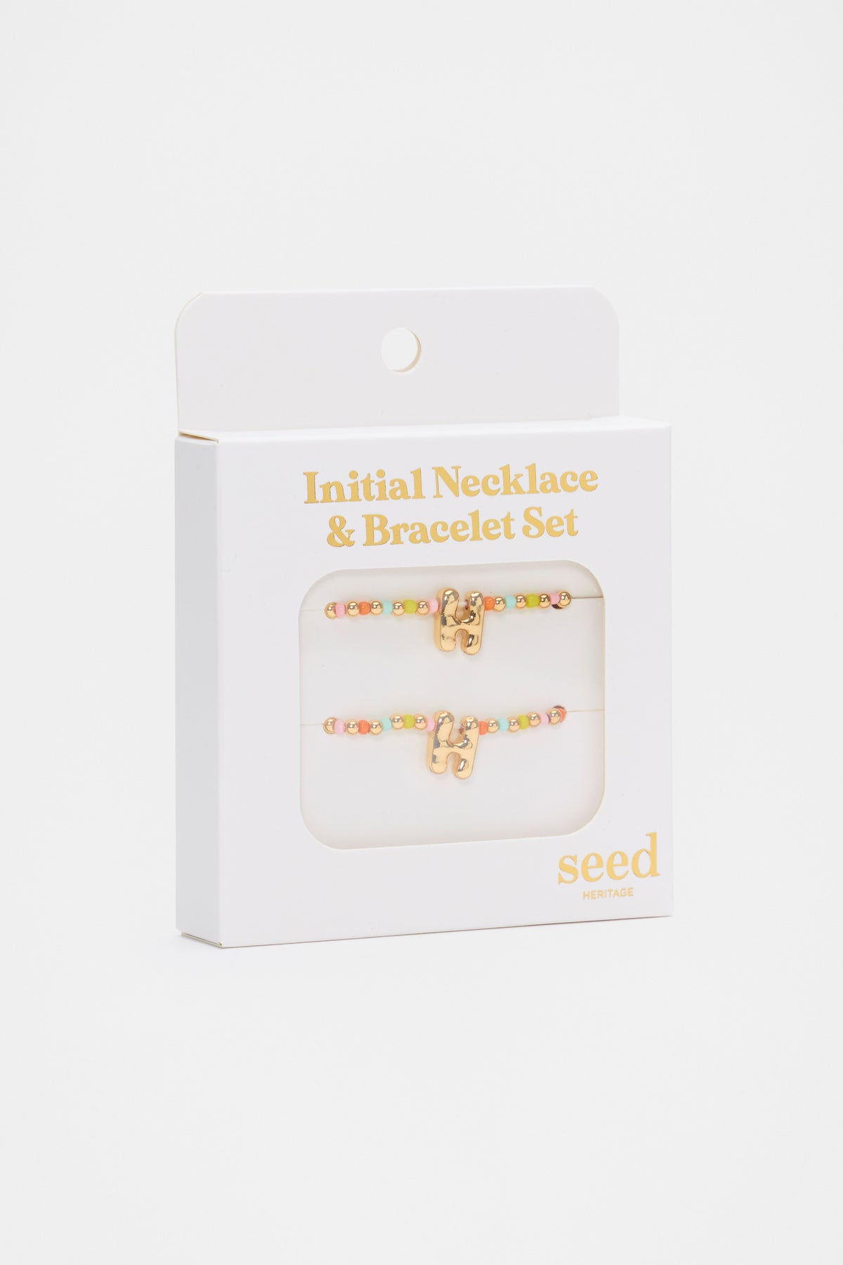 Initial Necklace And Bracelet Set
