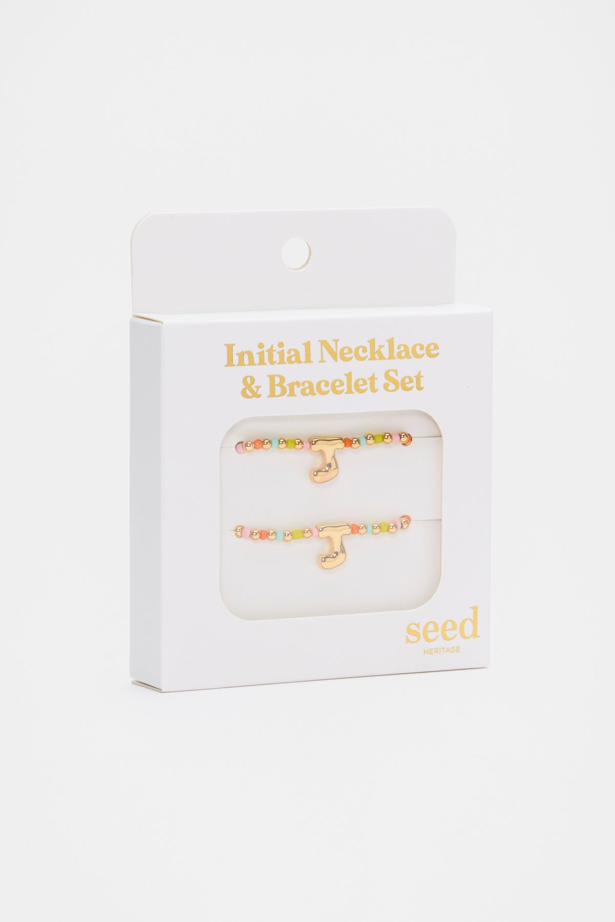 Initial Necklace And Bracelet Set