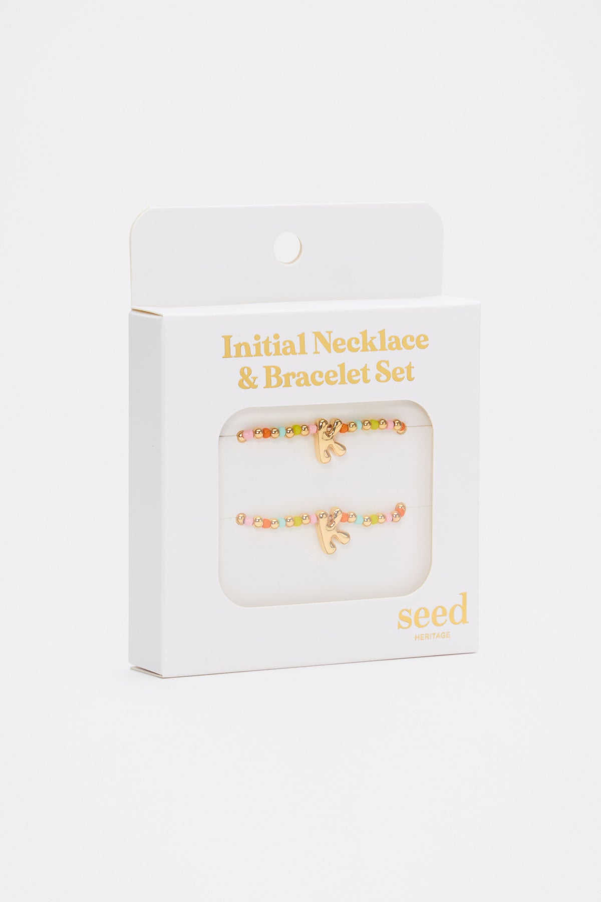 Initial Necklace And Bracelet Set