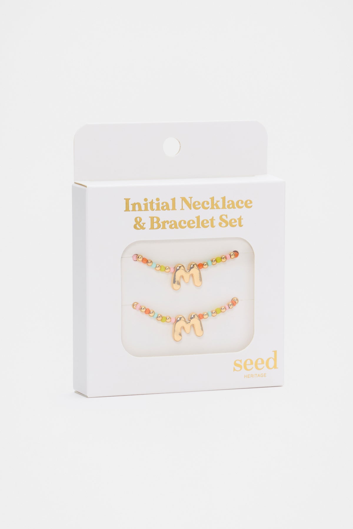 Initial Necklace And Bracelet Set