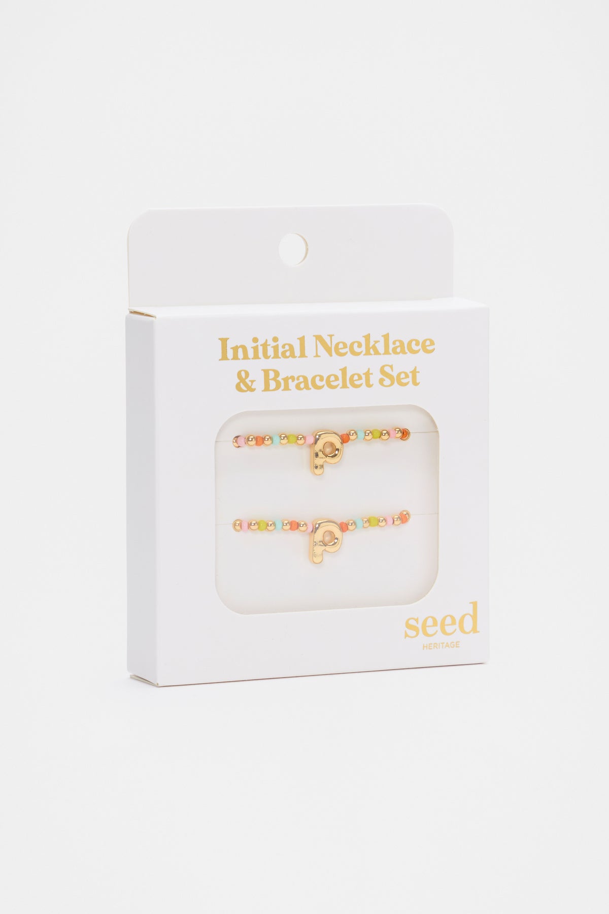 Initial Necklace And Bracelet Set