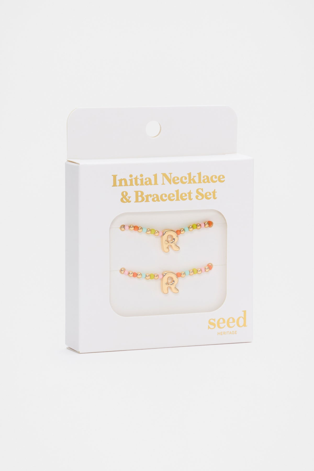 Initial Necklace And Bracelet Set