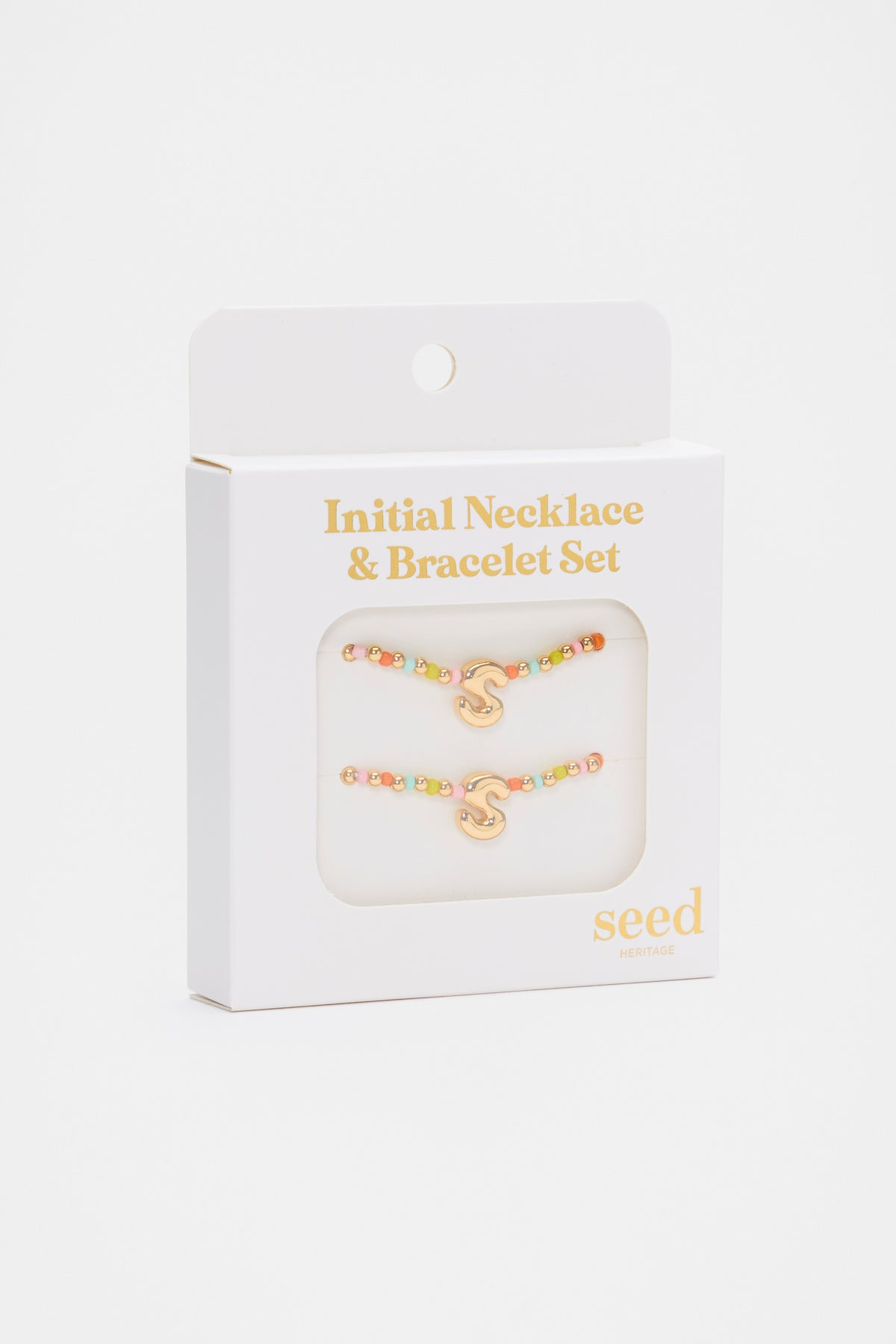Initial Necklace And Bracelet Set