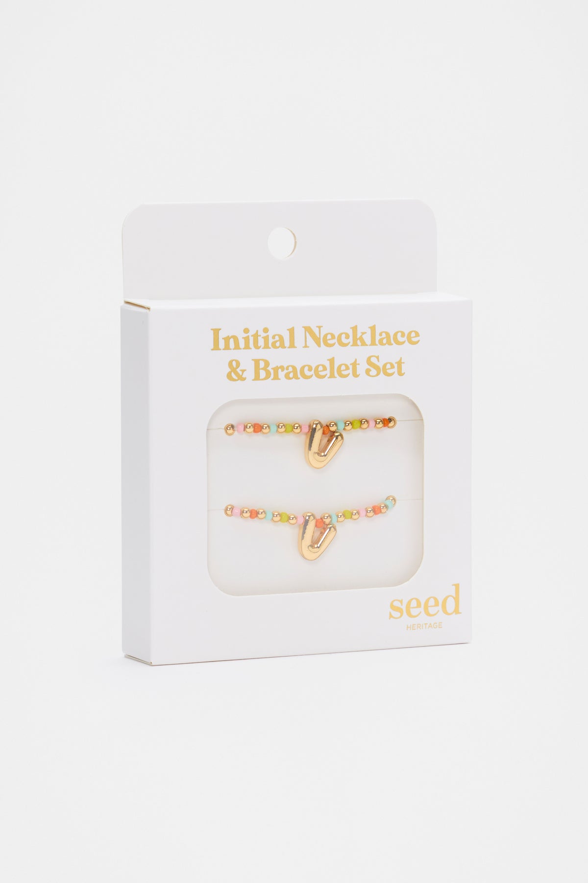 Initial Necklace And Bracelet Set