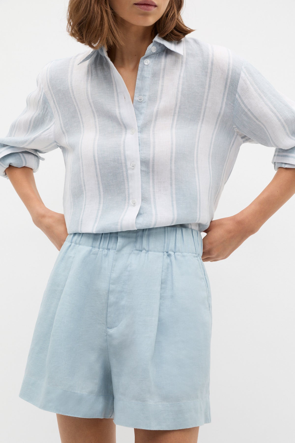 Core Linen Gathered Palazzo Short