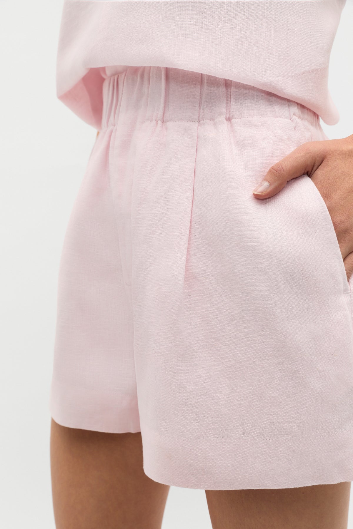 Core Linen Gathered Palazzo Short
