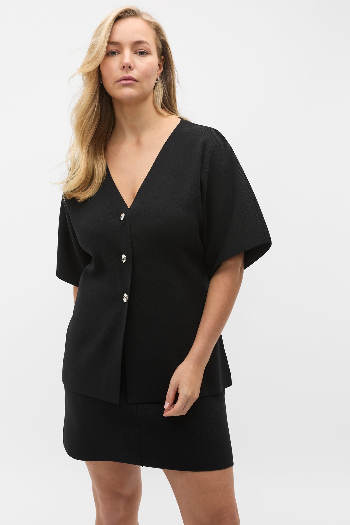 Crepe Knit Batwing Cardigan