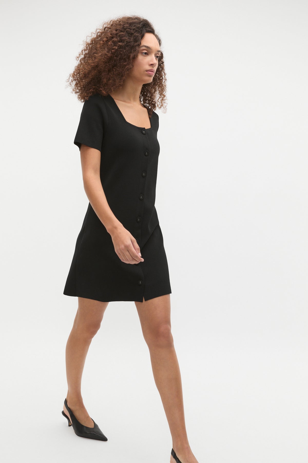 Crepe Knit Short Sleeve Mini Dress