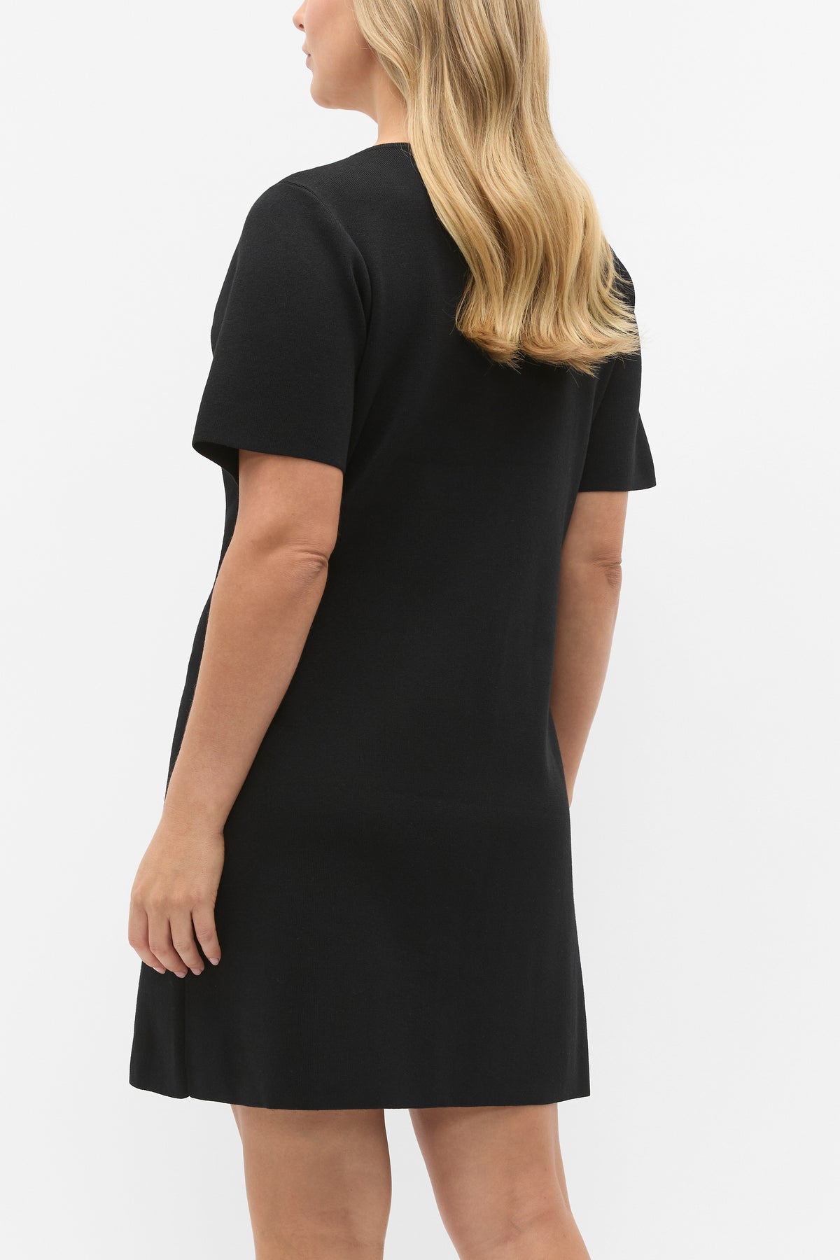 Crepe Knit Short Sleeve Mini Dress