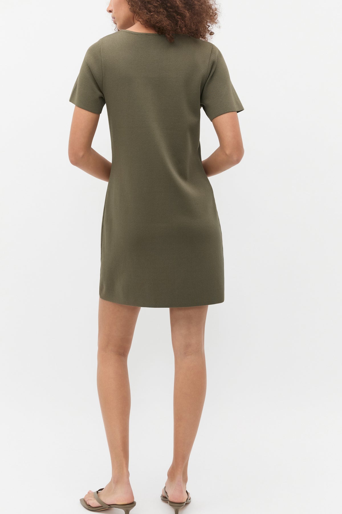 Crepe Knit Short Sleeve Mini Dress