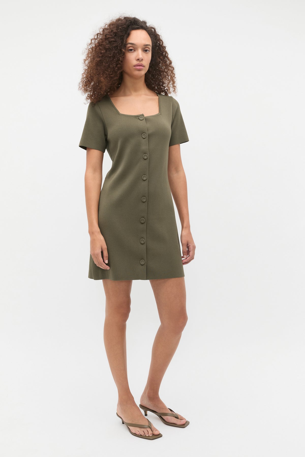 Crepe Knit Short Sleeve Mini Dress