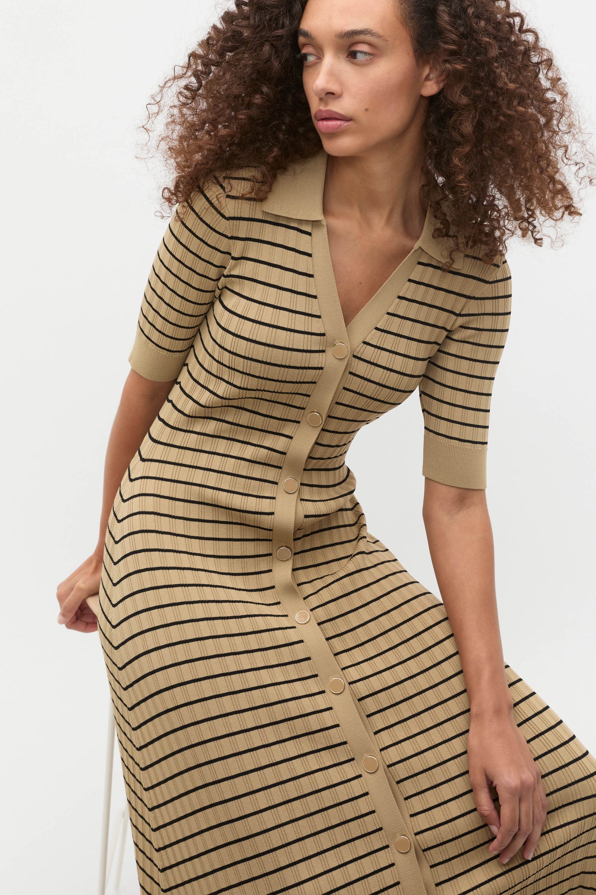 Crepe Knit Stripe Dress