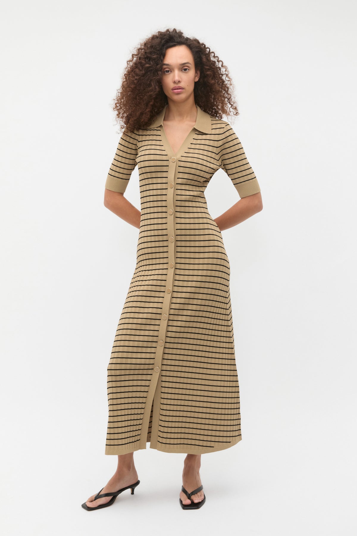 Crepe Knit Stripe Dress