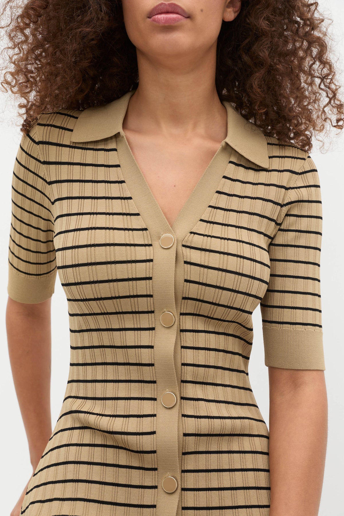 Crepe Knit Stripe Dress