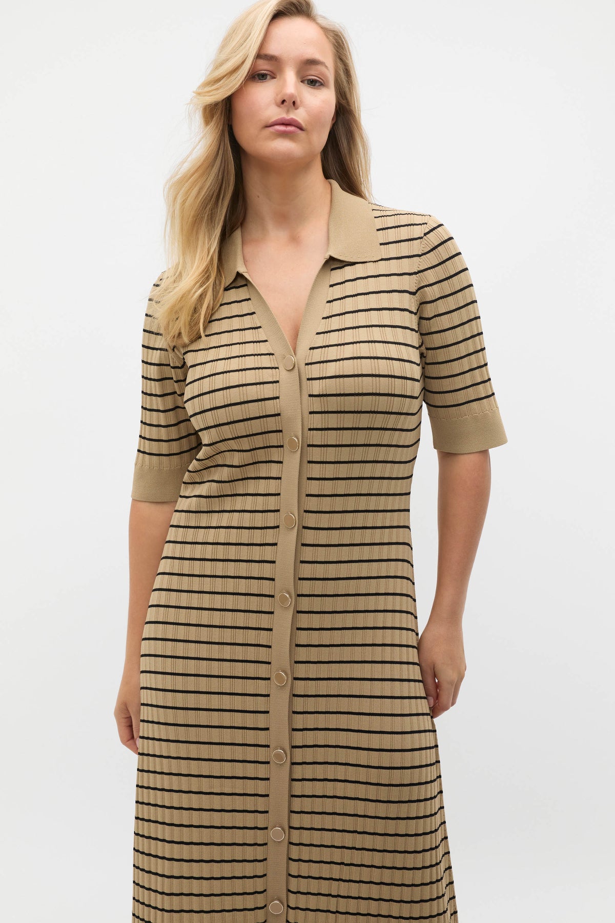 Crepe Knit Stripe Dress