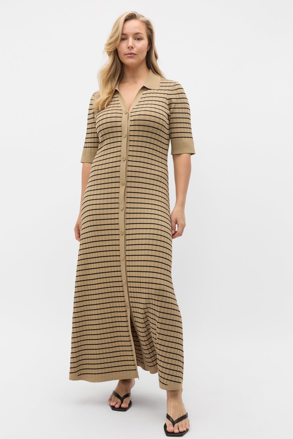 Crepe Knit Stripe Dress